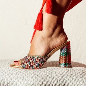 Antonio Melani x The Nat Note Metallic Slip-On Mules